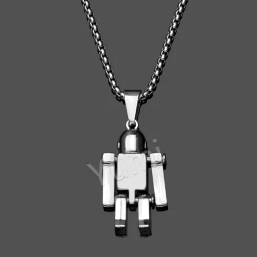 ✅ Novel Robot Necklace Pendant Neck Chain